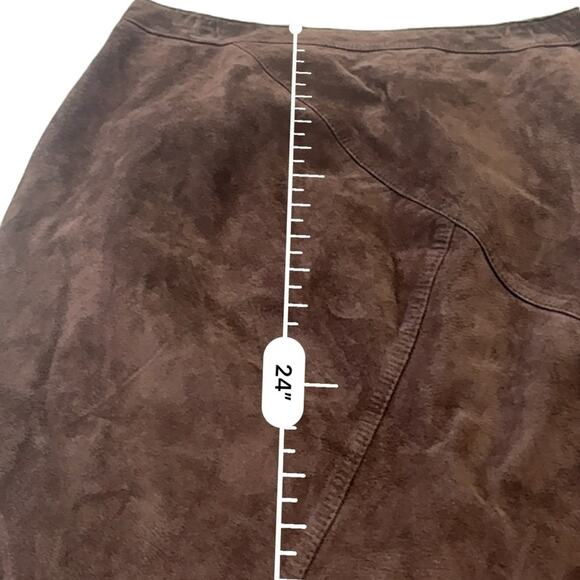 KATE HILL Brown Leather Pencil Skirt size 8 - Picture 7 of 11